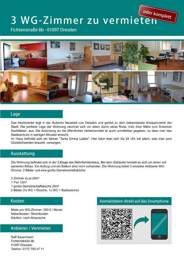 Ferienwohnung Residenz Bis 6 Gaeste , Ferienwohnung Dresden Bis 4 Gaeste, Ferienwohnung Elbflorenz Bis 2 Gaeste Экстерьер фото